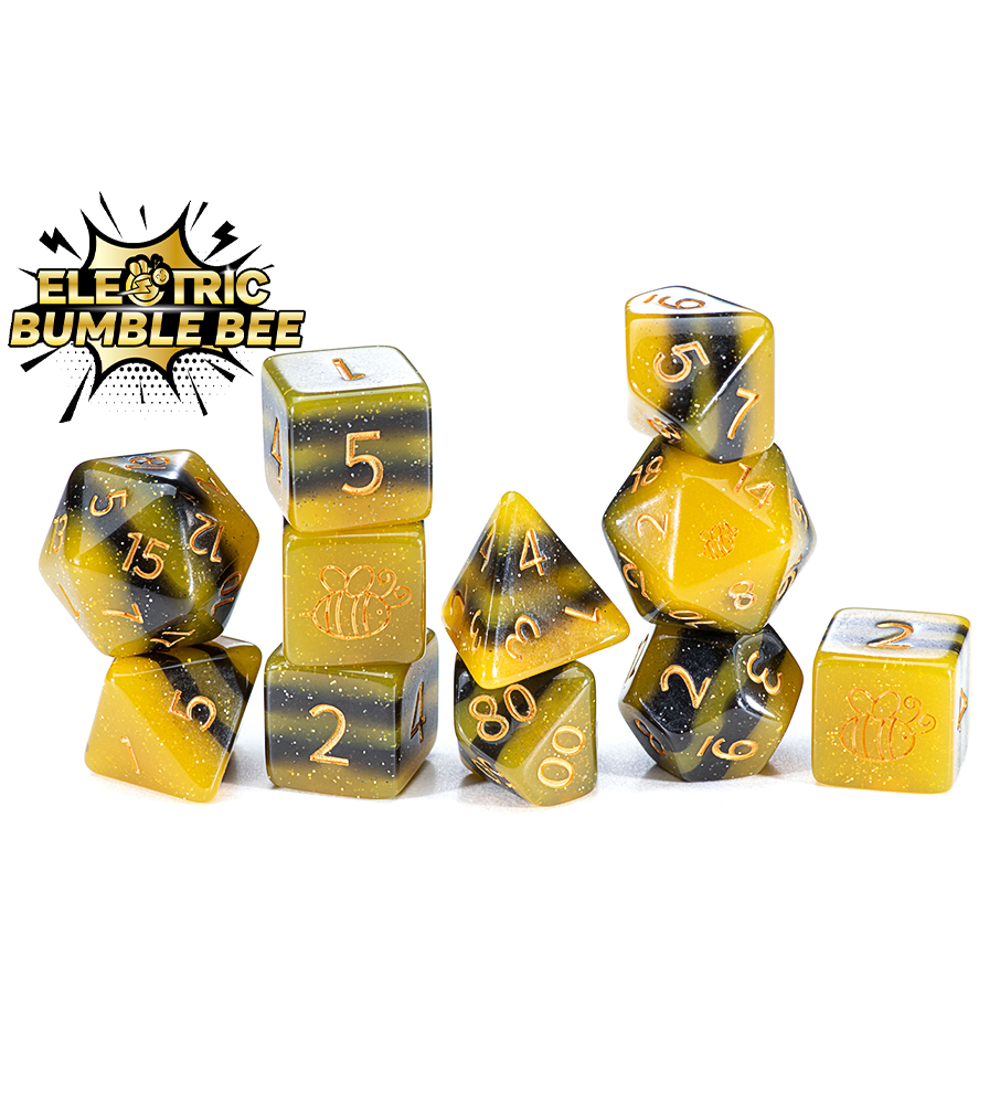 Sui Generis Dice - Electric Bumble Bee